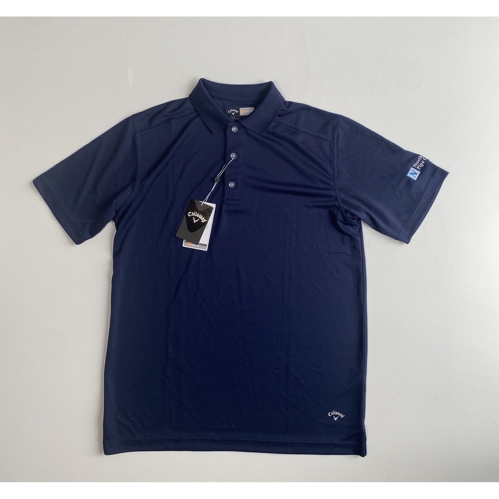 Callaway Opti-Dri Golf Polo Mens Small Navy Blue North American Pipe Corp NWT